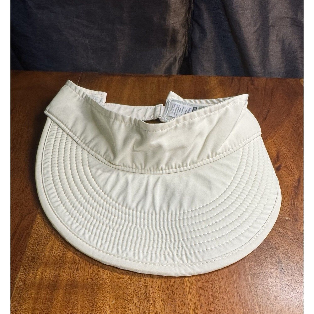 Apana Womens Wide Brim Sun Visor Hat Cream Off White Lightweight Golf Running